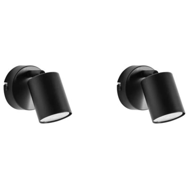 Beliani Set Of 2 Wall Lamps Nyando Metal Black