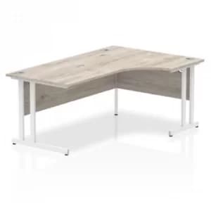 Impulse 1800 Right Hand White Crescent Cantilever Leg Desk Grey Oak