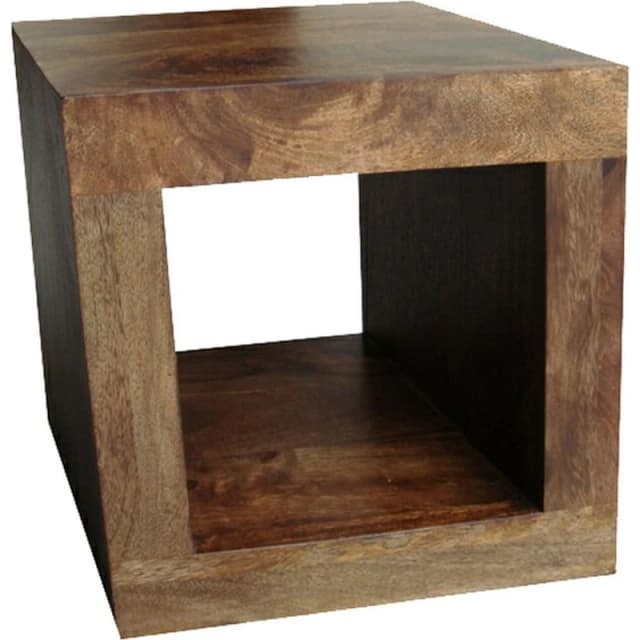 Jaipur Furniture Ltd 1 Hole Display Unit - Mango Wood - L35 x W44 x H44cm - Dark Finish in Brown Brown Unisex