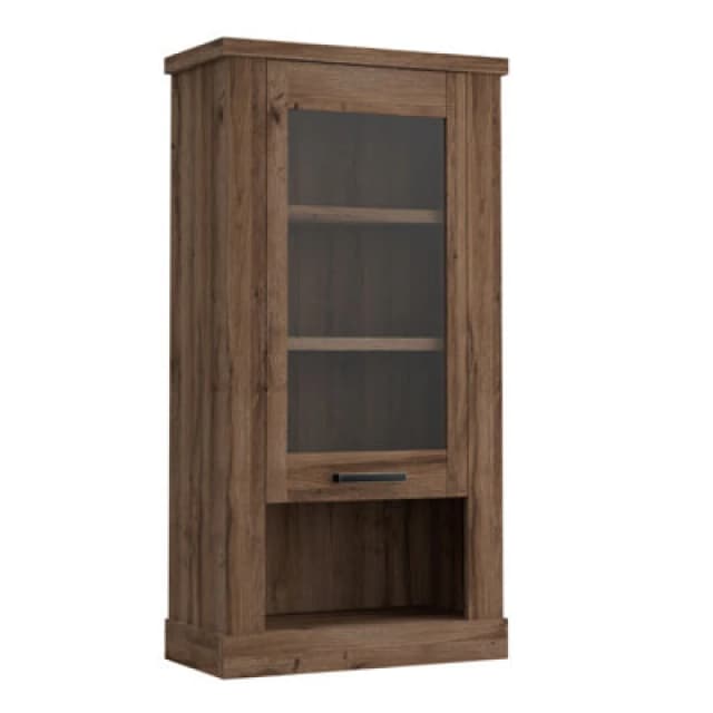 Furniture To Go Corona Wall Display Cabinet In Tabak Oak