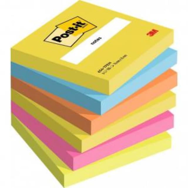 Post-It Post-It Colour Notes 76x76mm 100 Sheets Assorted (Pack of 6) 654-TFENN 654-TFENN
