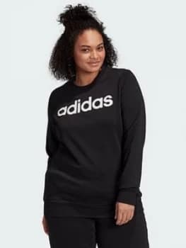 Adidas Plus Essentials Linear Crew Sweat - Black