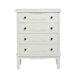 Antoinette 4 Drawer Chest White