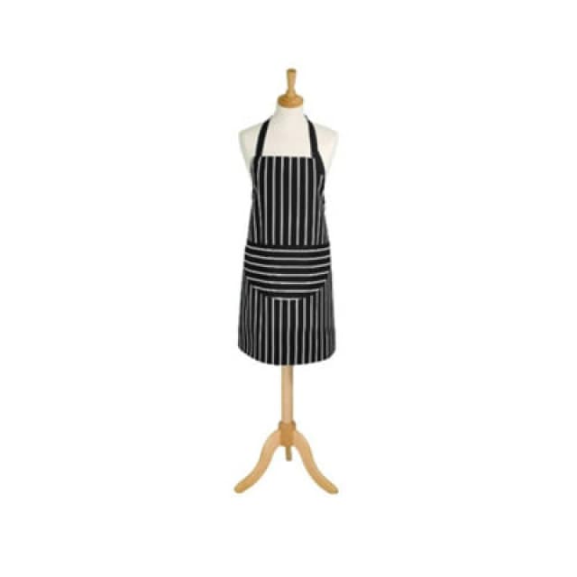 Rushbrookes Butchers Stripe Adult Apron (Made In Uk) - Slate Grey