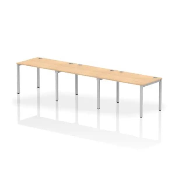 Impulse Bench Impulse Bench Single Row 3 Person 1200 Silver Frame Office Bench Desk Maple IMBS312MPES