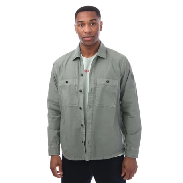 Hugo Cotton Poplin Overshirt - Green Green L