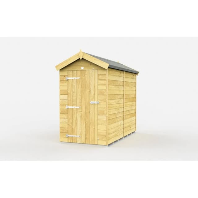 Buttercup Farm 4 x 7 Feet Apex Shed - Single Door W/O Windows - L214 x W118 x H217cm in Brown Brown Unisex