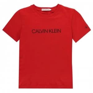 Calvin Klein Boys Institution T Shirt - Fierce Red XND