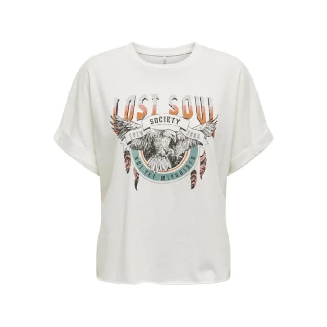 Only Womens T-Shirt Only Lucy Life Blanc Female M