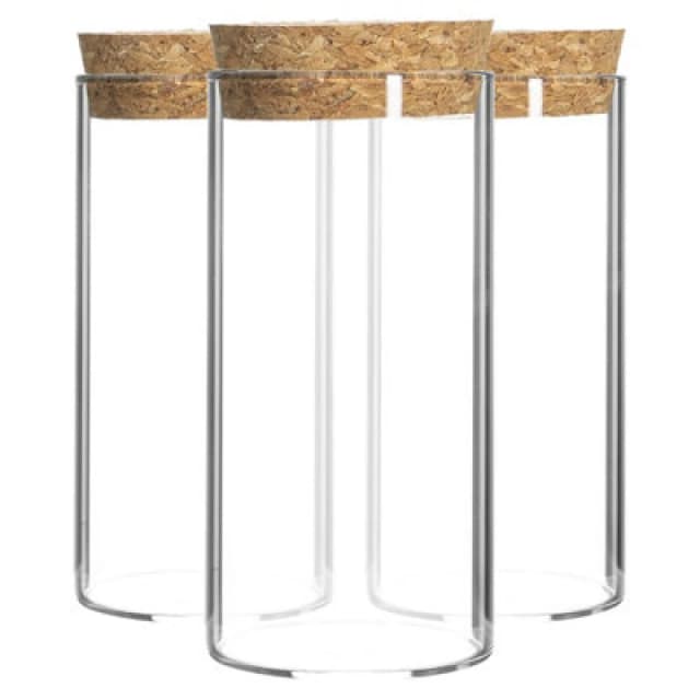 Argon Tableware Glass Storage Jars with Cork Lids 110ml Pack of 3 Clear
