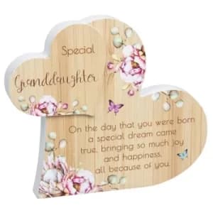 Vintage Floral Standing Heart Grandaughter