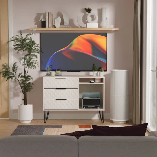 Ready Assembled 2 U Islay 3 Drawer TV Unit (Ready Assembled) in Taupe Unisex