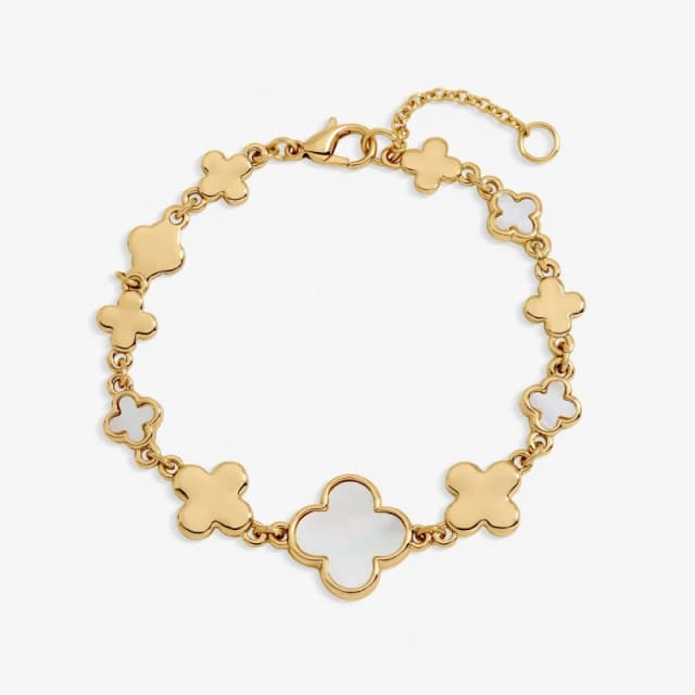 Inicio Gold Polished Clover Bracelet - Gift Pouch Chain Bracelets One Size Gold 41491810000