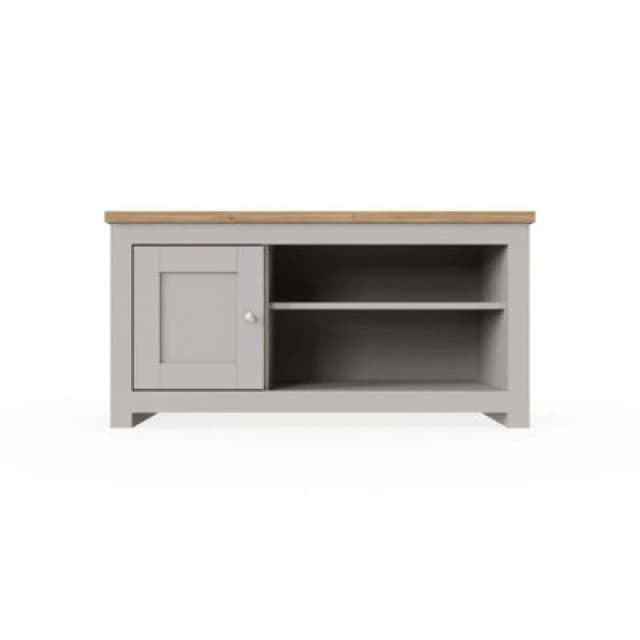 Timber Art Design Light Grey TV Unit Stand Media 1 Door And Open Shelf