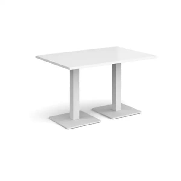 Brescia Brescia rectangular dining table with flat square white bases 1200mm x 800mm - white White BDR1200-WH-WH