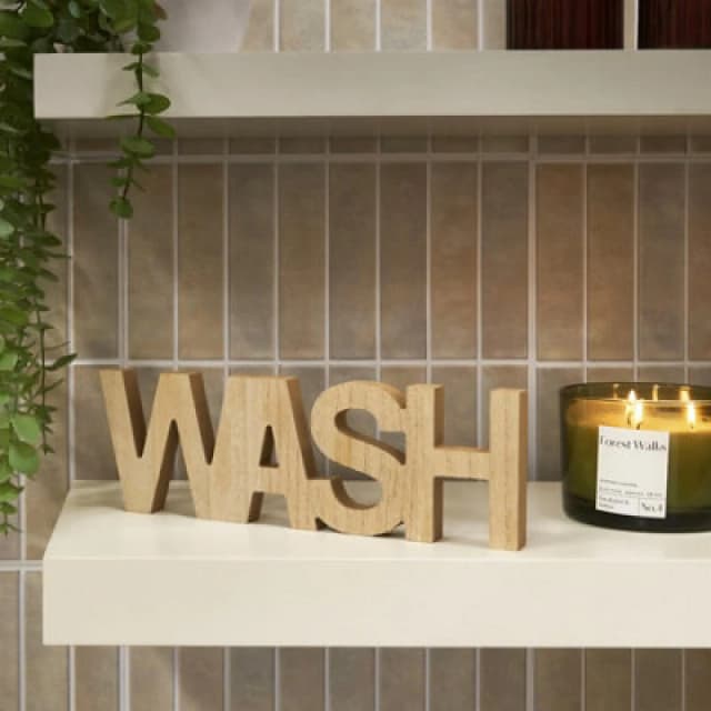 OHS OHS Wash Sign Statue Freestanding Bathroom Decor in Bronze Bronze One Size Unisex 5027434225897