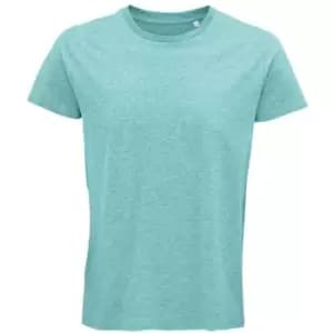 SOLS Mens Crusader Heather Organic T-Shirt (L) (Light Green)