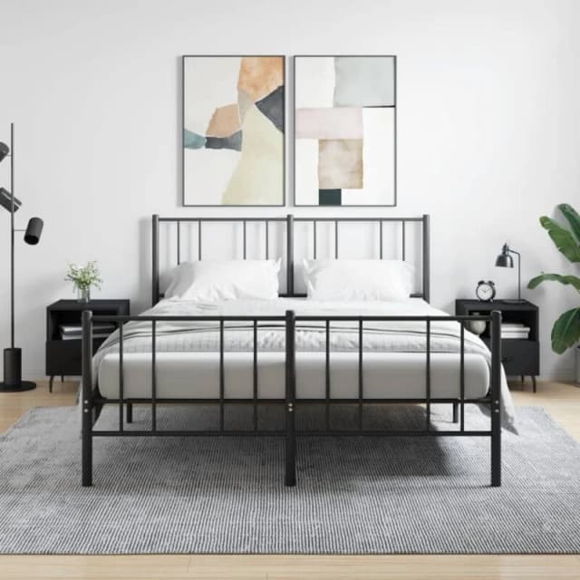 VIDAXL Bedside Cabinets 2 pcs Black 40x35x47.5cm Engineered Wood Vidaxl 8720845910501