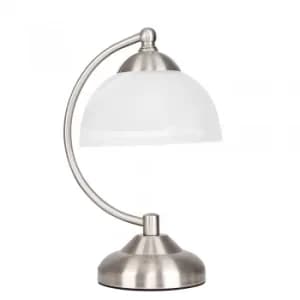 Stamford Brushed Chrome Table Lamp with Glass Shade