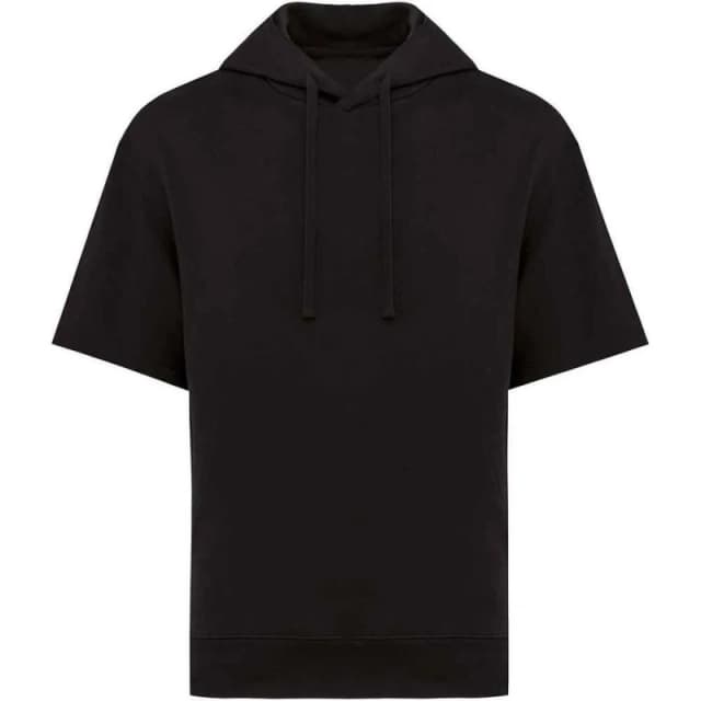 Native Spirit Mens French Terry Short-Sleeved Hoodie in Black Size: XS Black Male XS