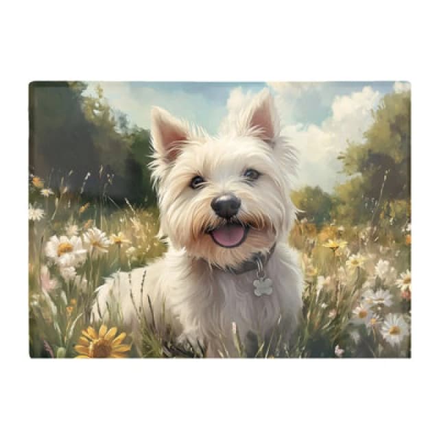 Warren Reed Designer Happy Westie In A Summer Meadow Chopping Board