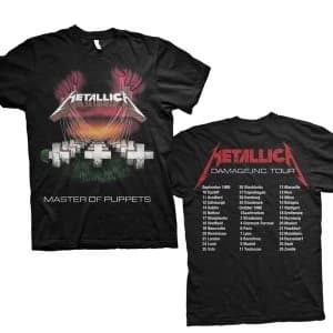Metallica - Master of Puppets European Tour '86. Mens Large T-Shirt - Black