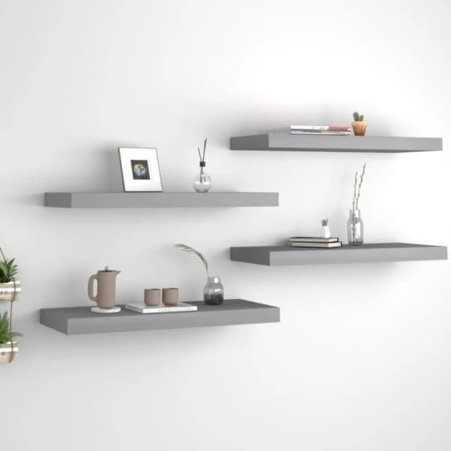 VIDAXL Vidaxl - Floating Wall Shelves 4 pcs Grey 60x23.5x3.8cm mdf 8720286074862