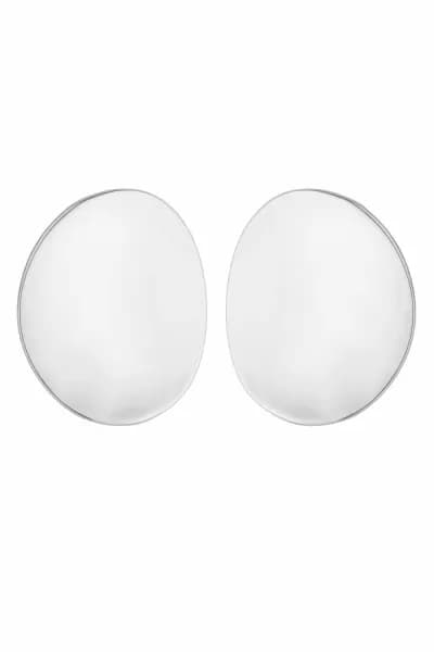 Rhodium Plated Oversized Stud Earrings