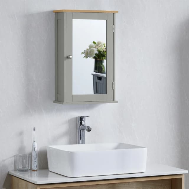 Lassic Bath Vida Priano 1 Door Mirrored Wall Cabinet Grey unisex 1 Door