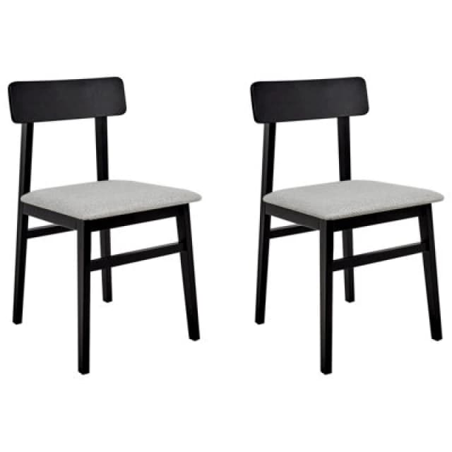 Beliani Set Of 2 Dining Chairs Stacy Wood Light Grey