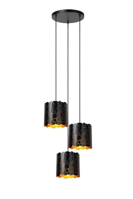 Lucide Almelo Pendant Light - 3Xe27 - Black