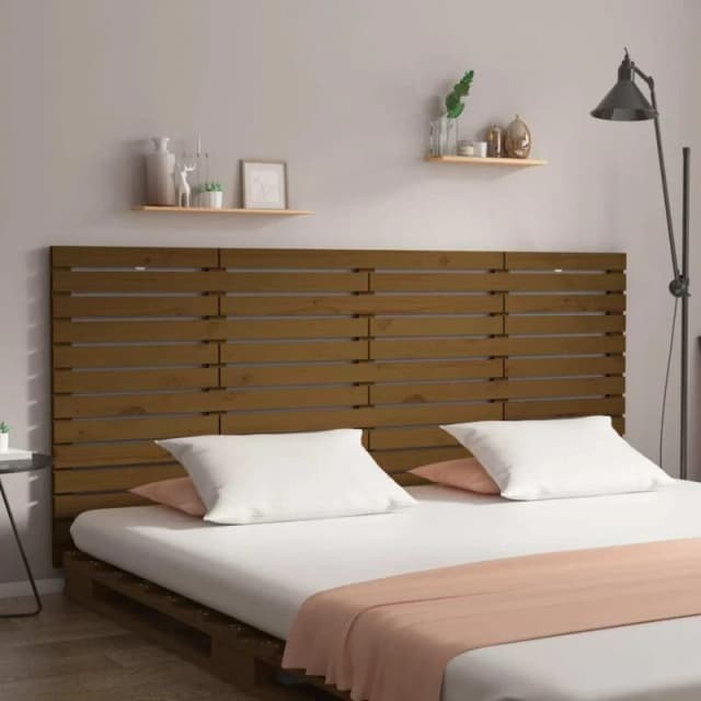 Vidaxl Wall Headboard Honey Brown 206X3X91.5cm Solid Wood Pine, Brown 824671