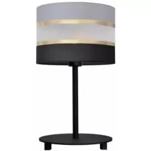 Helam Helen Table Lamp With Round Shade Black, Gold, Grey 20cm