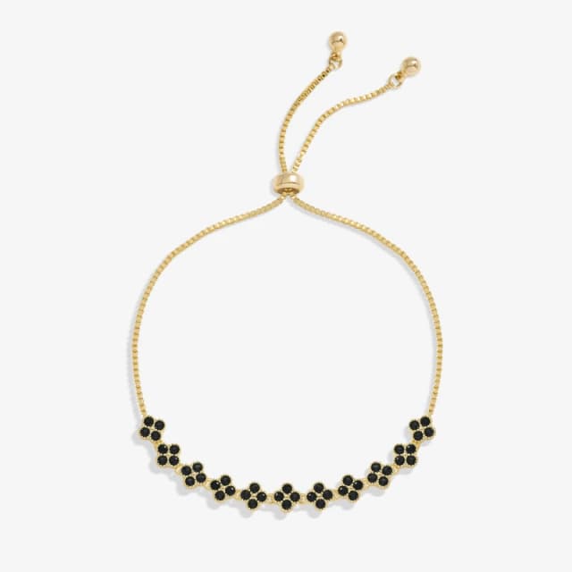 Jon Richard Gold Plated And Jet Clover Toggle Bracelet Gold