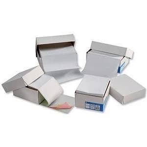 Original Challenge 11" x 241mm Computer Listing Paper 3 Part Plain Carbonless Standard Perforated Sheets WhiteYellowPink