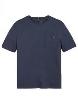 Tommy Hilfiger Boys Short Sleeve Tape Detail T-Shirt - Navy