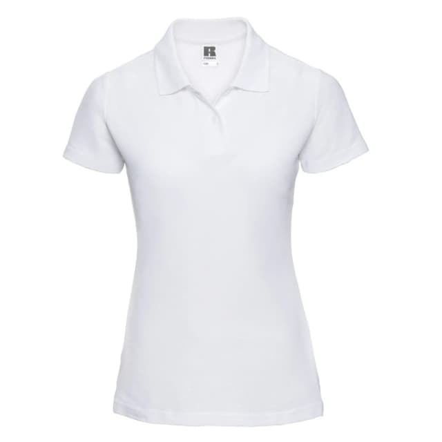 Russell Classic Polycotton Polo Shirt White female