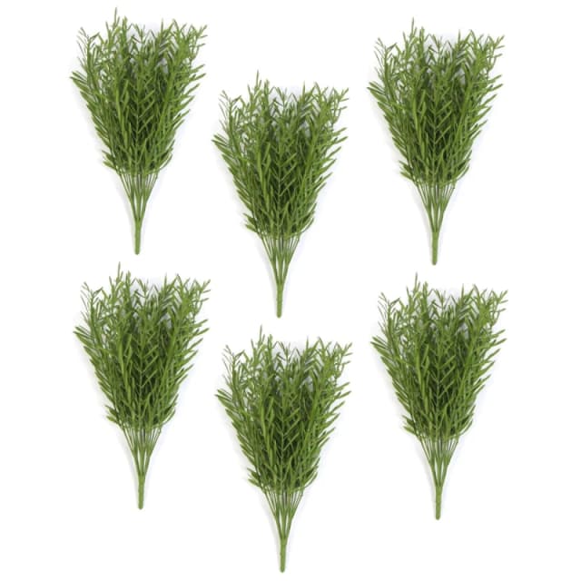 N/A Pack of 6 x 40cm Fire Resistant Artificial Foliage Grass Stem
