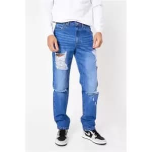I Saw It First Distressed Slim Fit Jeans - Blue