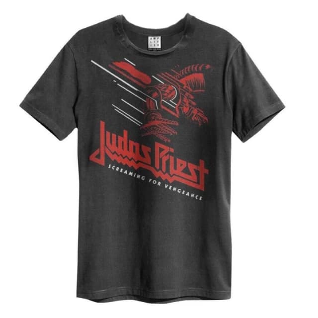 Amplified Amplified Men Screaming For Vengeance Judas Priest T-Shirt in Charcoal Size: Small Charcoal S Male 5063470006403