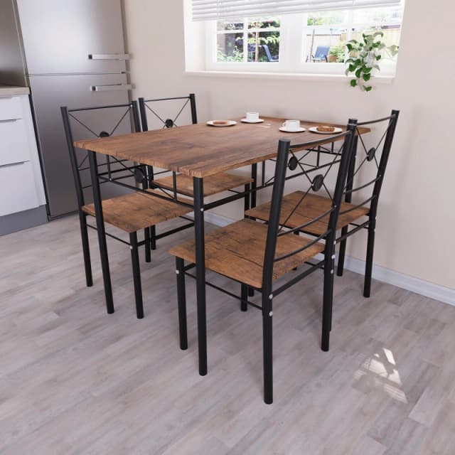 Lassic Vida Designs Roslyn 4 Seater Dining Set Dark Wood unisex 4 Seater