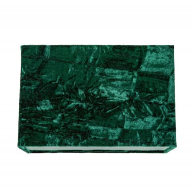 Happy Homewares Contemporary Designer Forest Green Crushed Velvet Fabric Rectangular Lamp Shade