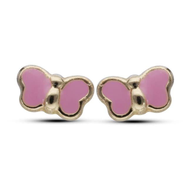 Be You 9ct Gold Butterfly Stud Earrings Gold female One Size