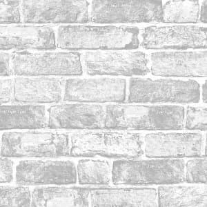 Graham and Brown Fresco White Brick Wall Wallpaper