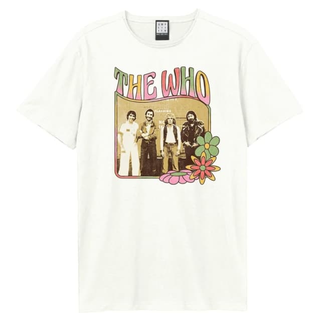 Amplified Amplified Men Hippy Flowers The Who T-Shirt in White Size: X-Small White XS Male 5063806465843