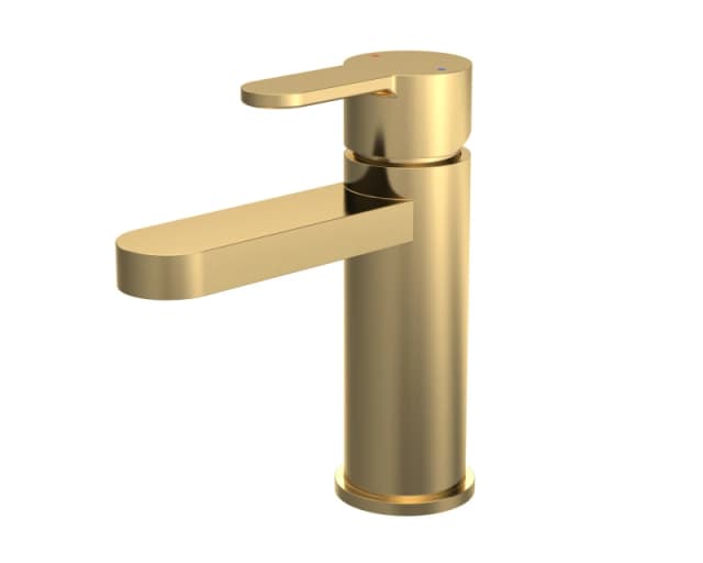 Balterley Round Mono Basin Mixer Tap Push Button Waste Brushed Brass Bronze