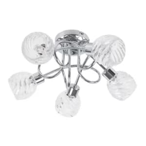 Reyka 5 Way Ceiling Light in Chrome