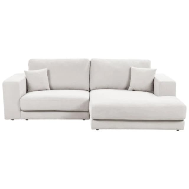 Beliani Corner Sofa 3 Seater Lofoten Fabric Off-White Left Hand