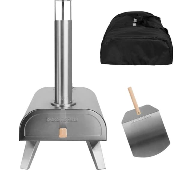 GEORGE FOREMAN GFWPPO1SSPC Wood Pellet Pizza Oven - Stainless Steel 5056233834597