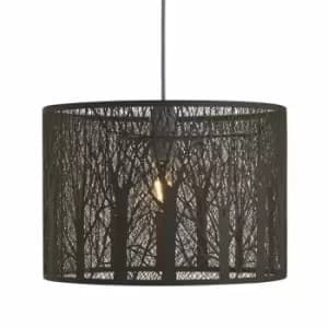 Nielsen Avro Large Metal Easy Fit Shade, Featuring A Forest Effect Pattern, In Matt Taupe, 38Cm Width